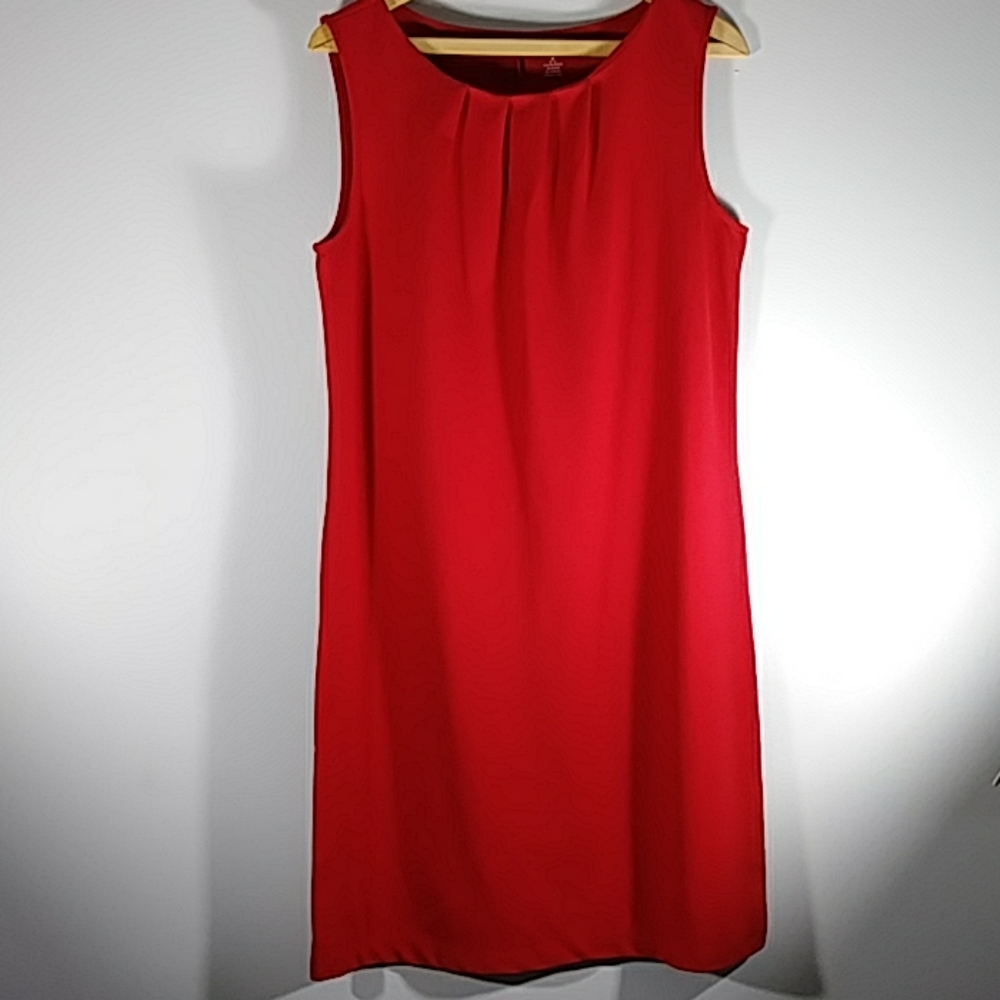 LAND's END sleeveless red pullover dress Sz M (10-12)